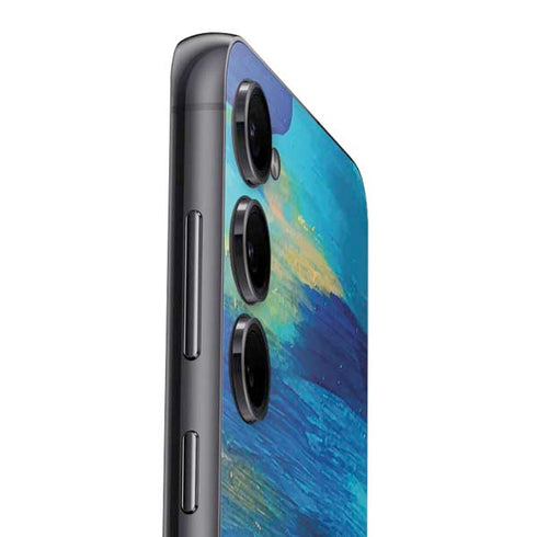 Ocean Blue Brush Stroke by Etta Vee Galaxy S25 Skin